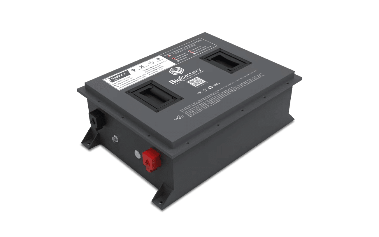 BigBattery 36V Lithium Golf Cart Battery RAPTOR 2 - 3.84kWh LiFePO4 Battery Front View