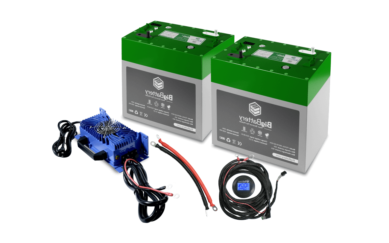 BigBattery 48V Lithium Golf Cart Battery Kit and accessories