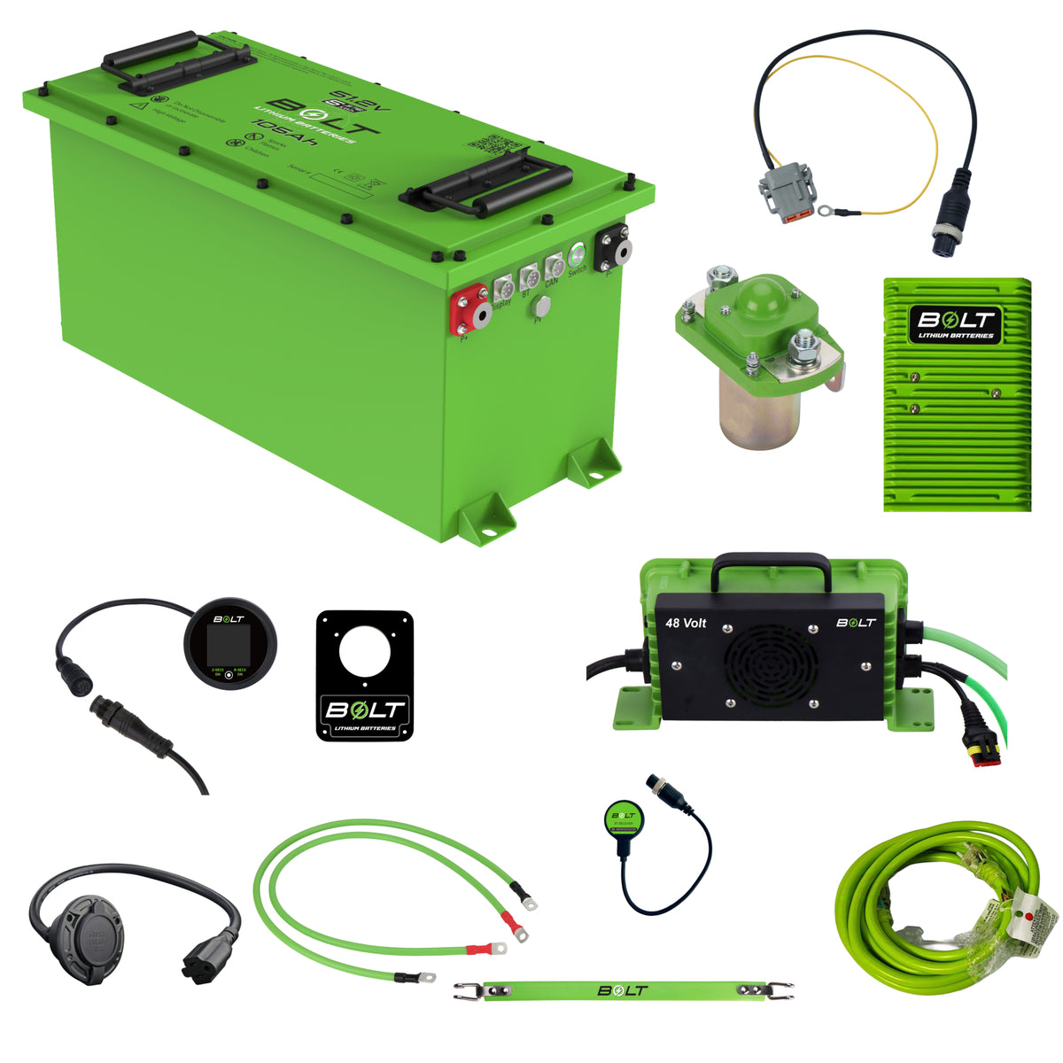 Bolt Energy 51V 105Ah Heated Lithium Kit | EZGO TXT & RXV Factory Lithium Replacement |48V