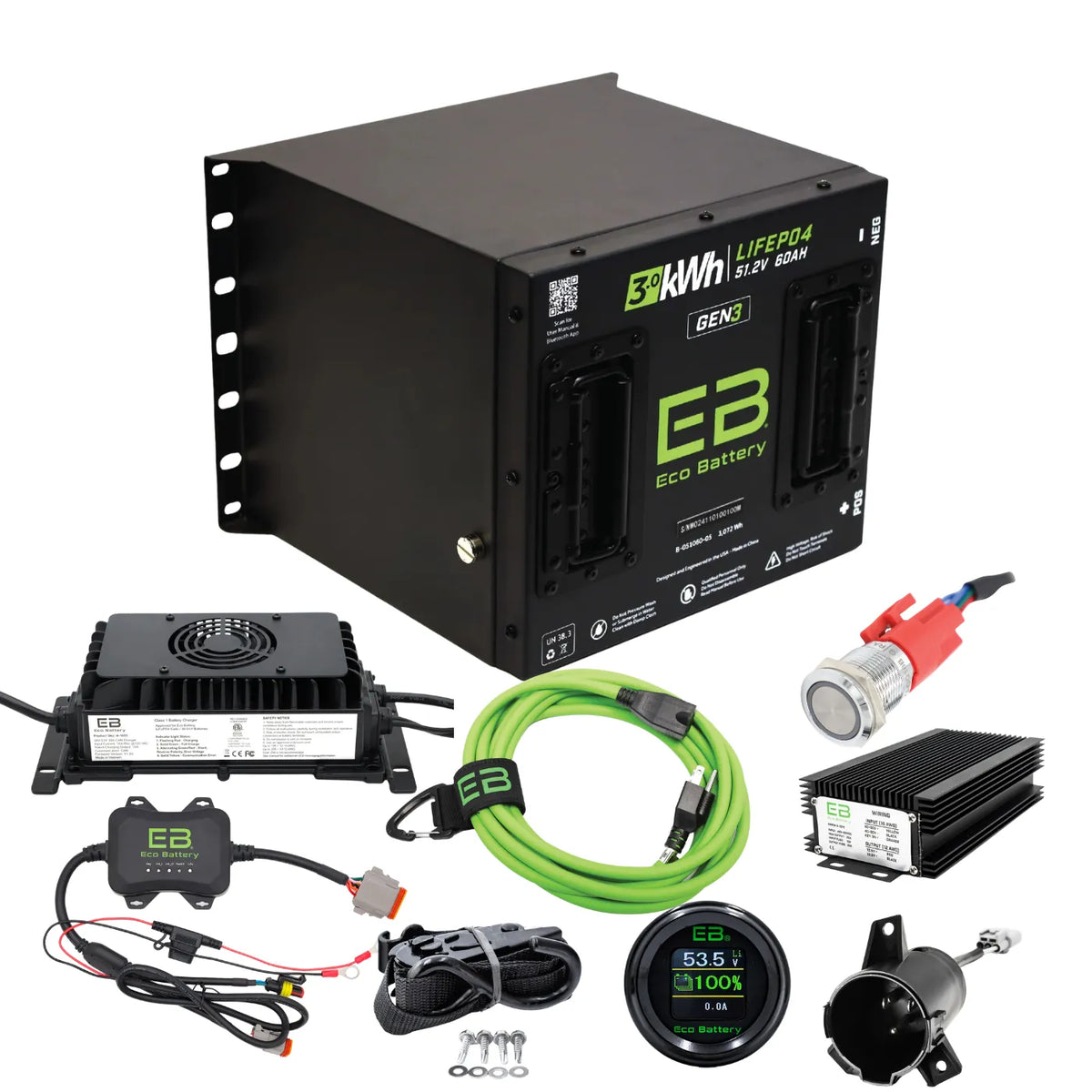Eco Battery 48V/51V Club Car Factory Lithium Replacement Kit - Tempo, Onward & Precedent