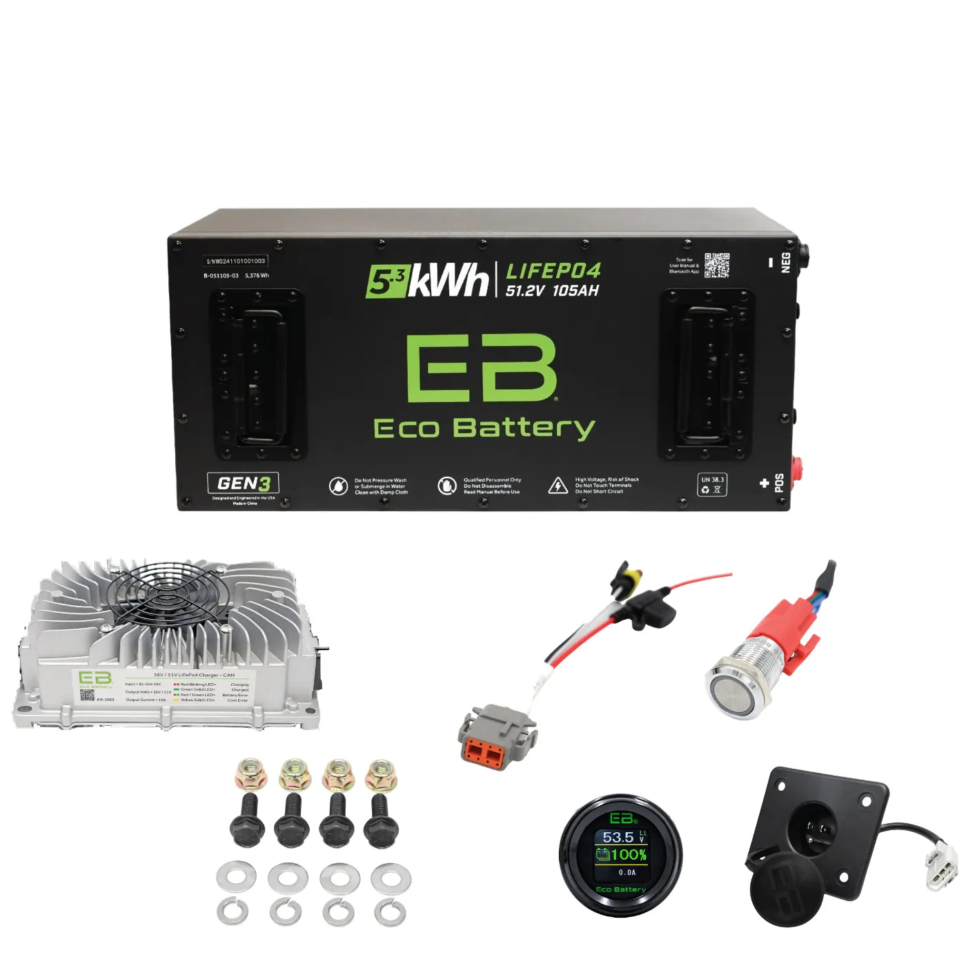 Eco Battery 48V 105Ah Factory Replacement for EZGO RXV golf Carts