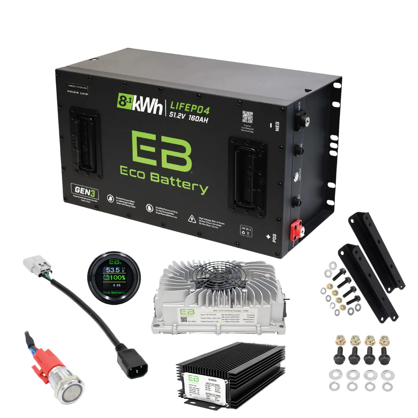 Eco Battery 48V 160Ah Lithium Conversion Kit for Carryall 2015+