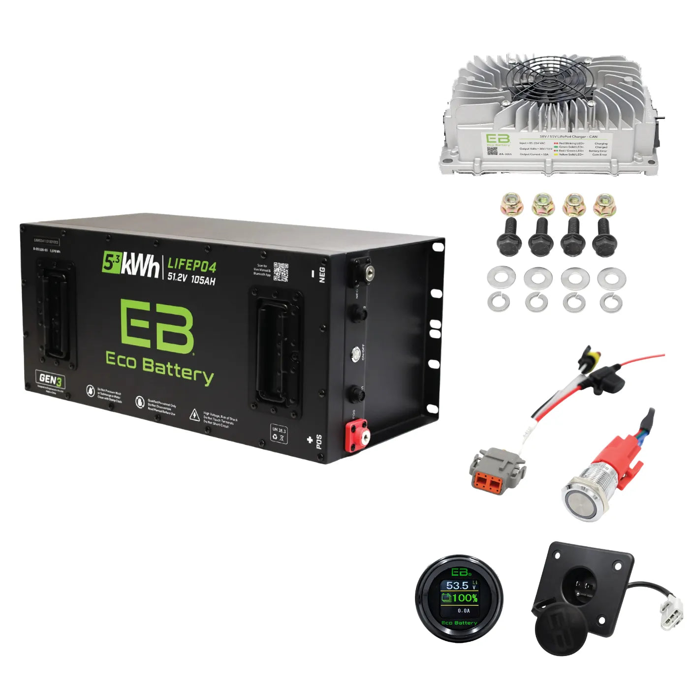 Eco Battery Lithium Factory Replacement Kit for EZGO RXV