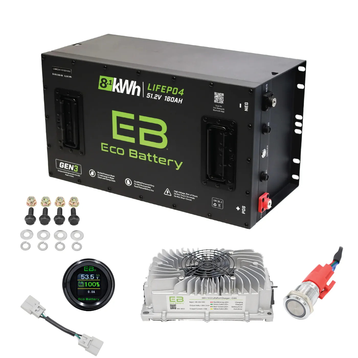 Eco Battery 48V Lithium Battery Bundles for Evolution Golf Carts | 51V