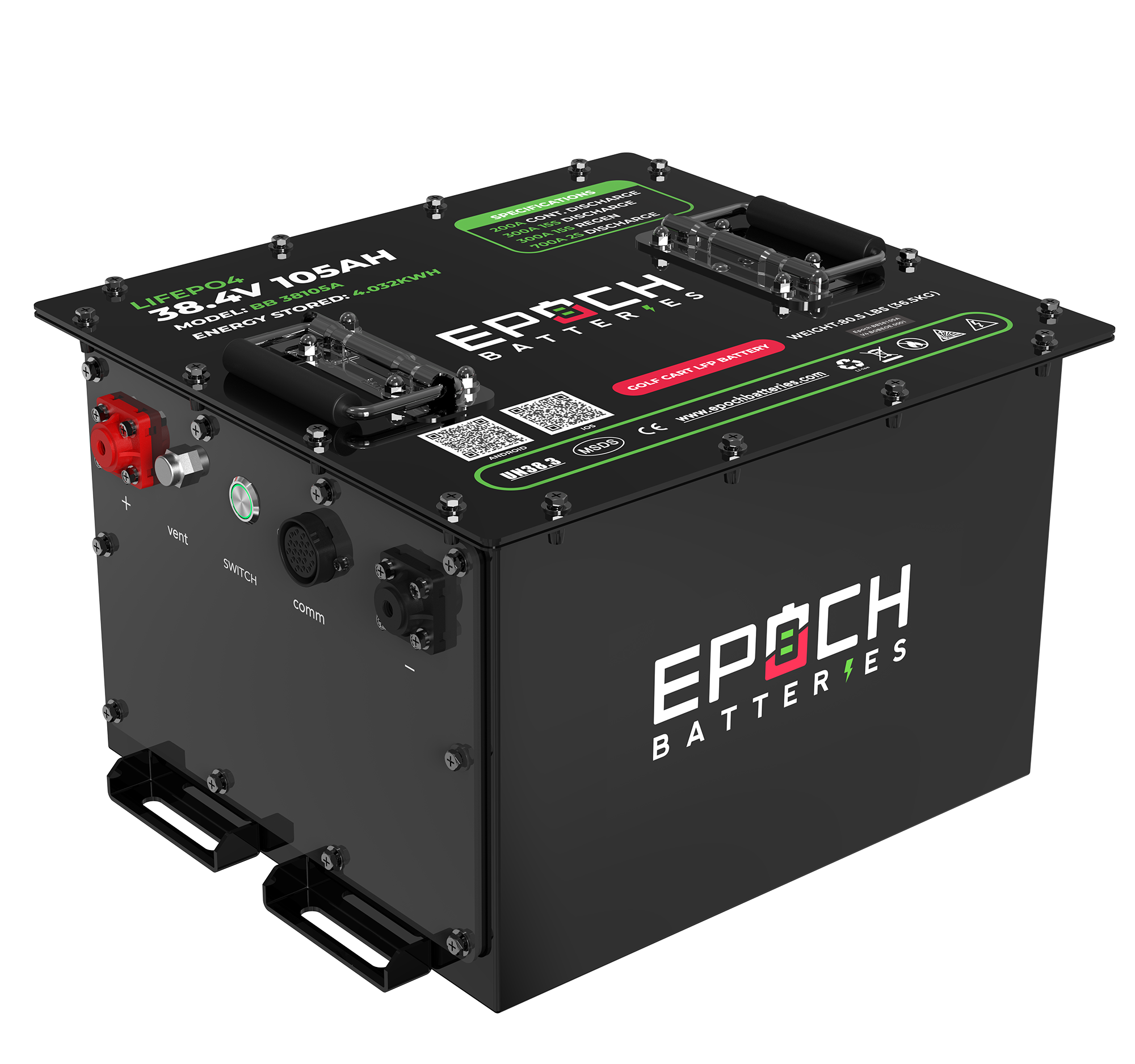 Epoch 36v Lithium Battery Back Side