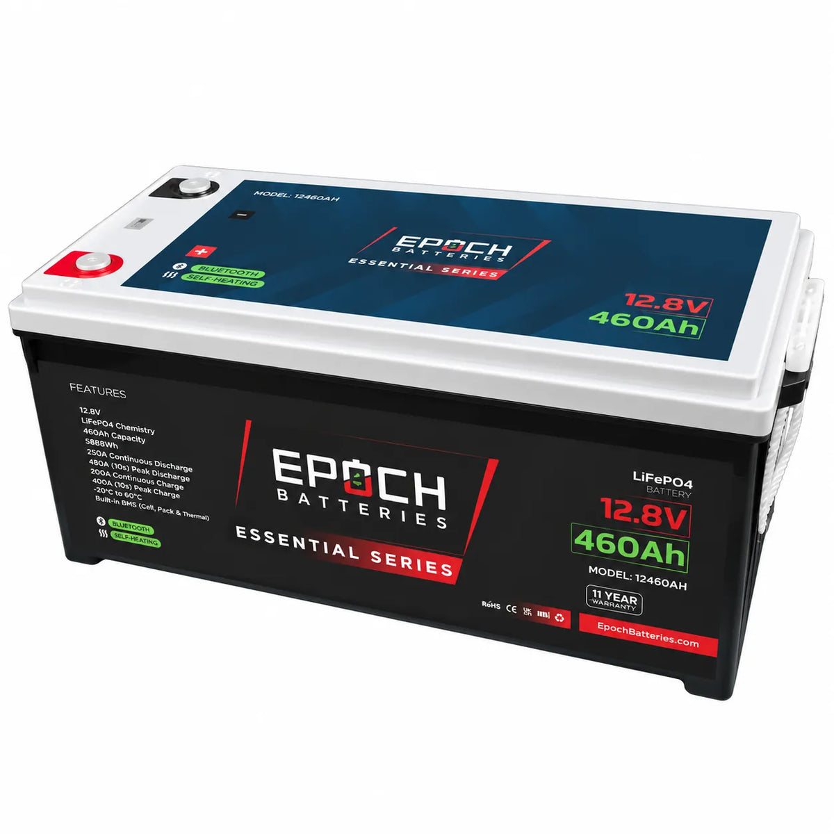 Epoch 12V 460Ah LiFePO4 Battery | Bluetooth Heated RV Marine | Essential Series