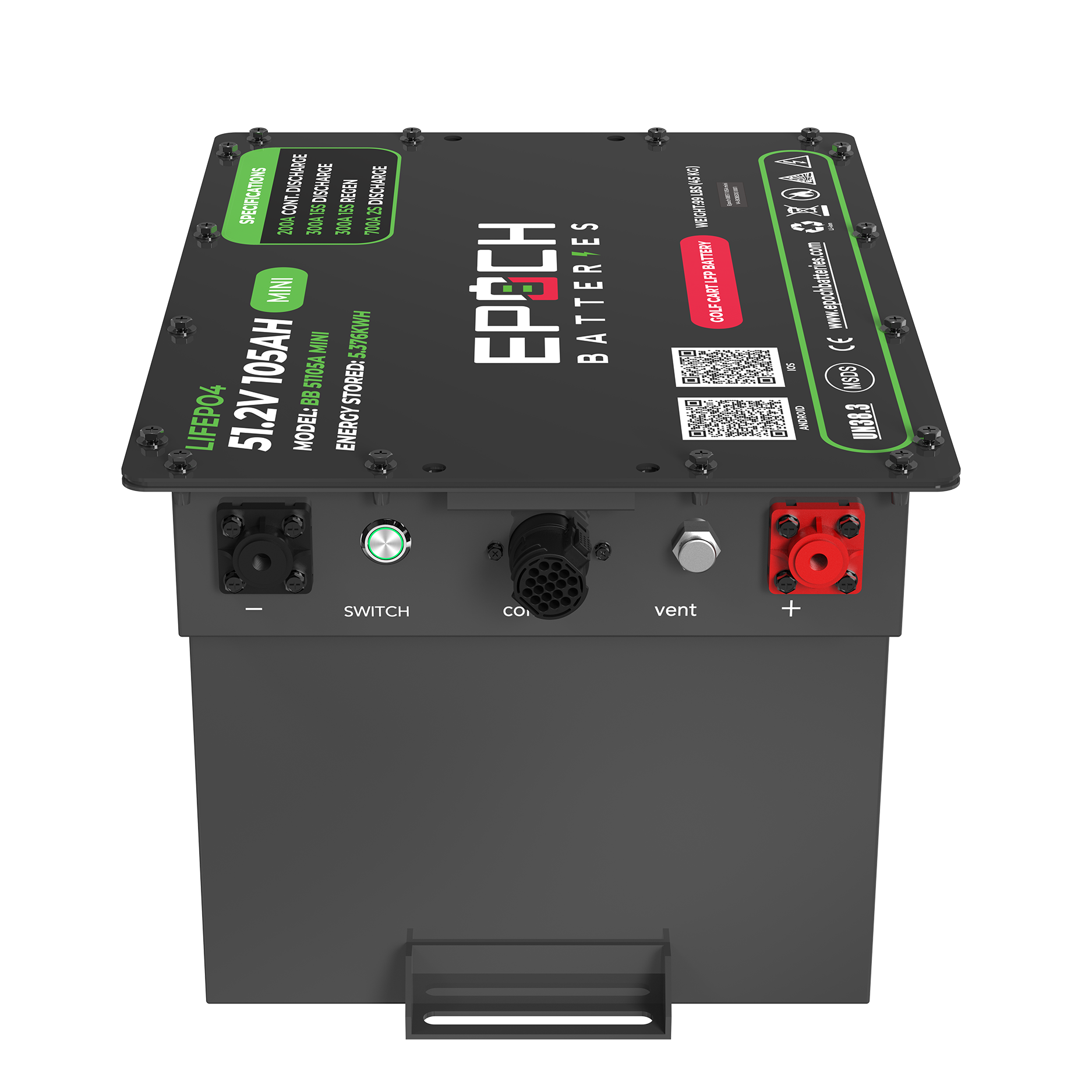 Epoch Mini 48V 105Ah LIFEPO4 Golf Cart Battery