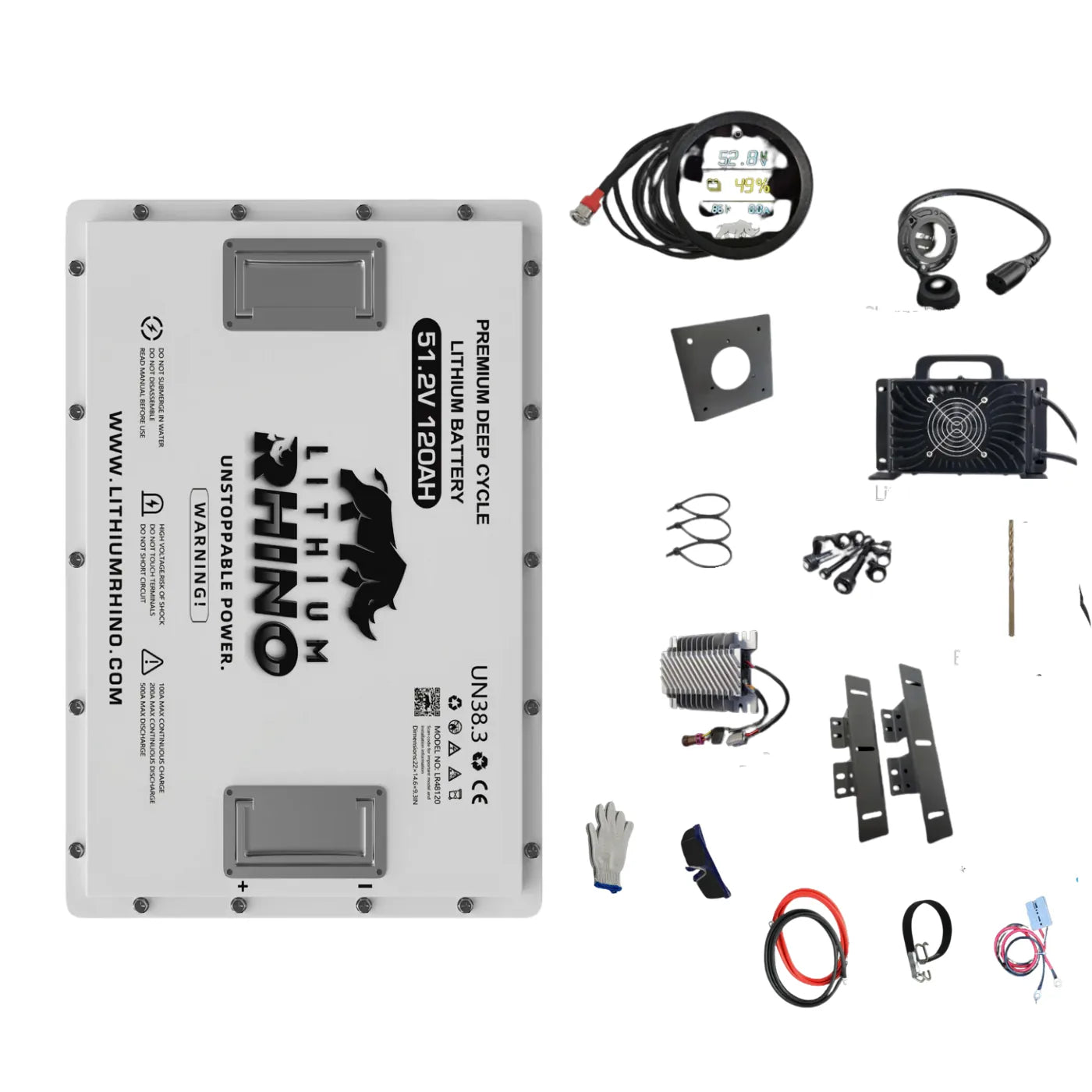 Lithium Rhino | 48V (51.2V) 120Ah LiFePO4 Golf Cart Battery Conversion Kit
