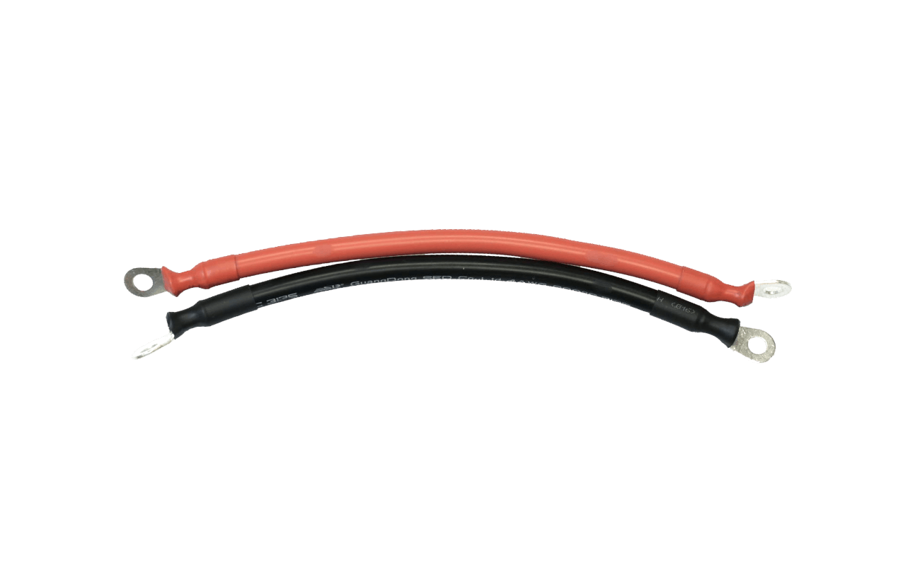 Red and black Cable 0in-Ring-to-Ring for 48V Lithium Golf Cart Batteries