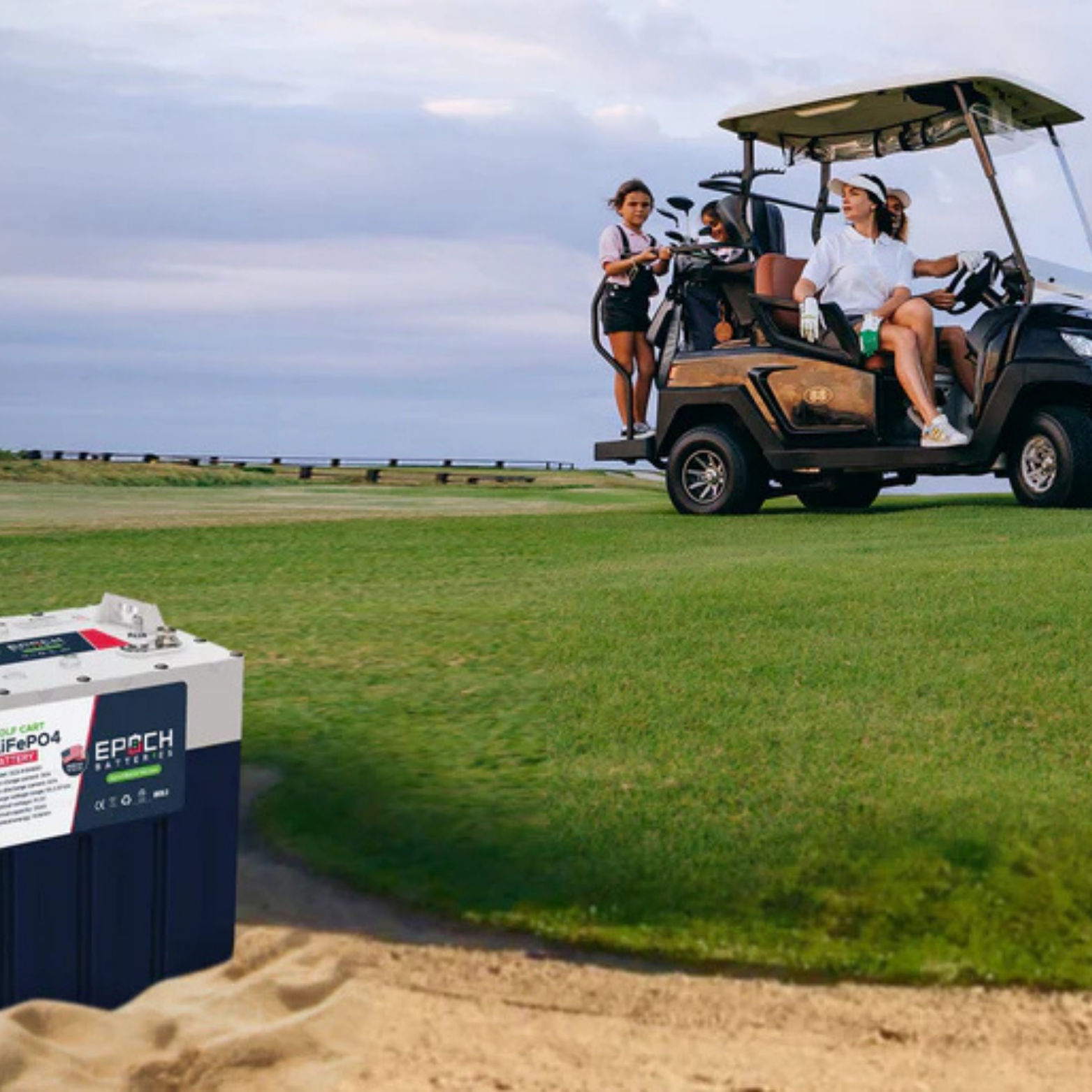 Golf Cart and a Lithium Battery