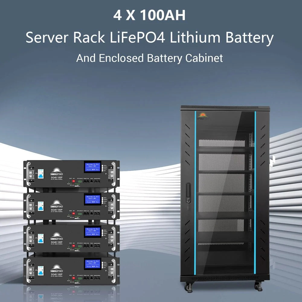 SunGoldPower 10kW Off-Grid Solar Kit | 20.48kWh LiFePO4 Battery + 5.4kW Solar Panels