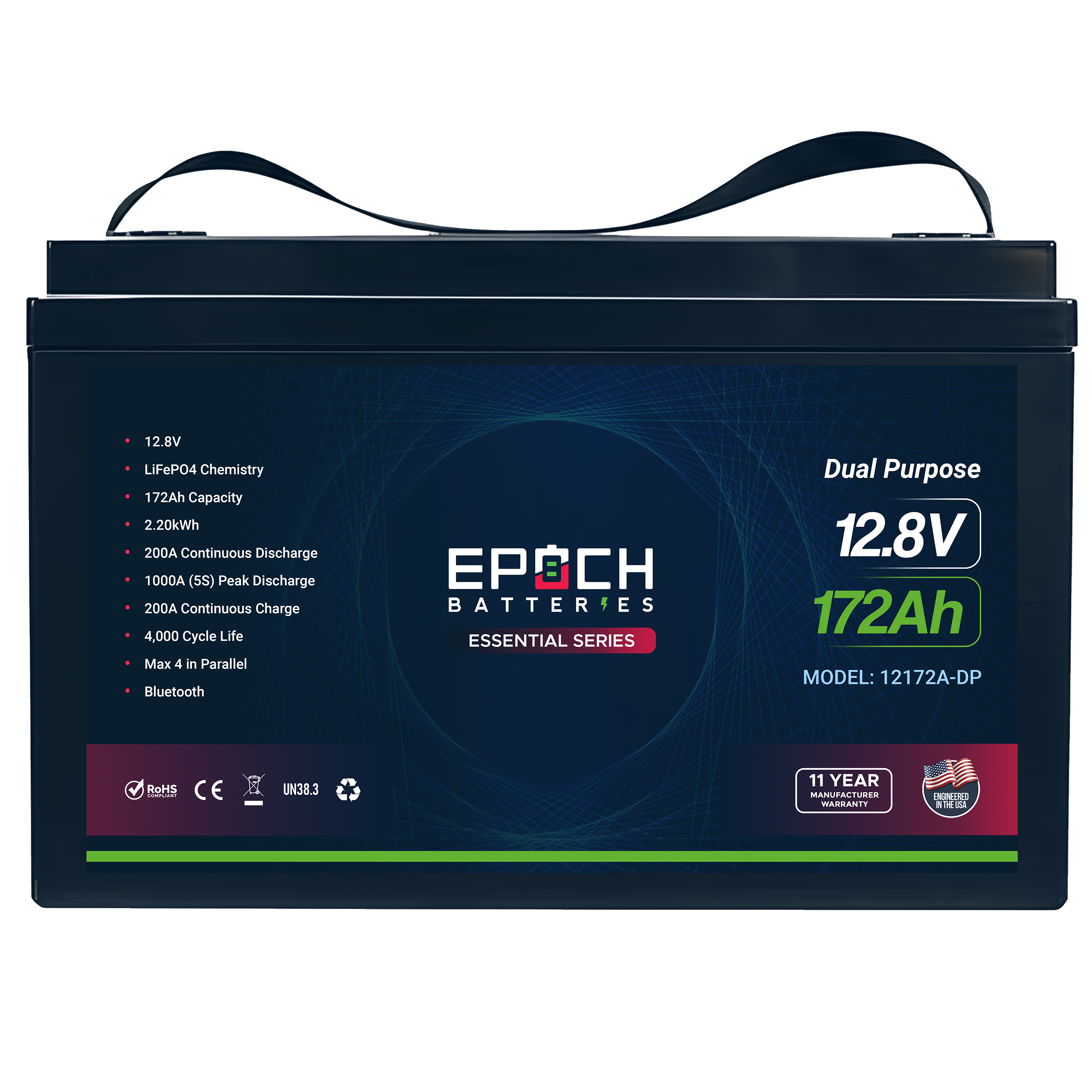 Epoch 12V 172Ah Dual Purpose LiFePO4 Battery | Group 31 | Cranking & Deep Cycle