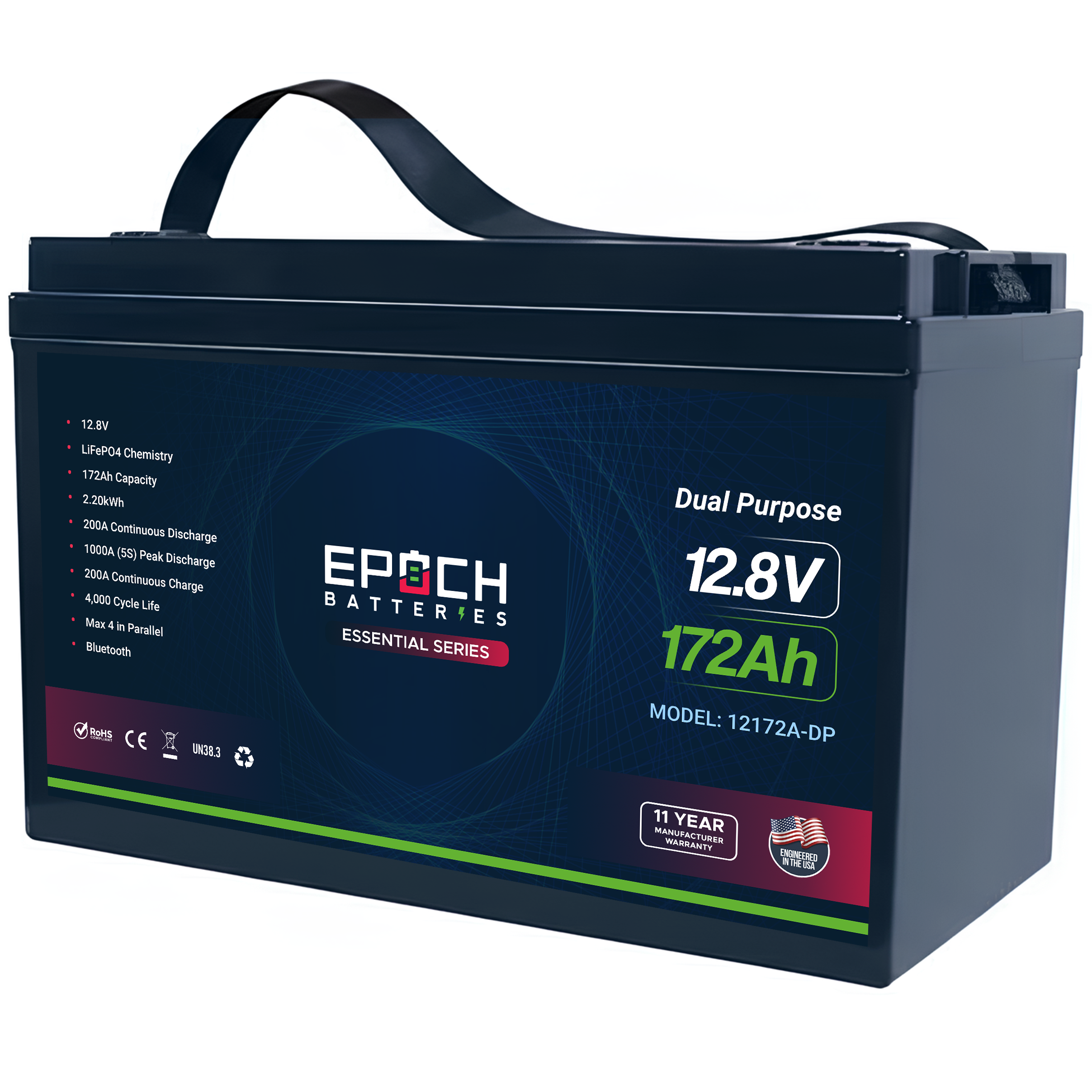 Epoch 12V 172Ah Dual Purpose LiFePO4 Battery | Group 31 | Cranking & Deep Cycle
