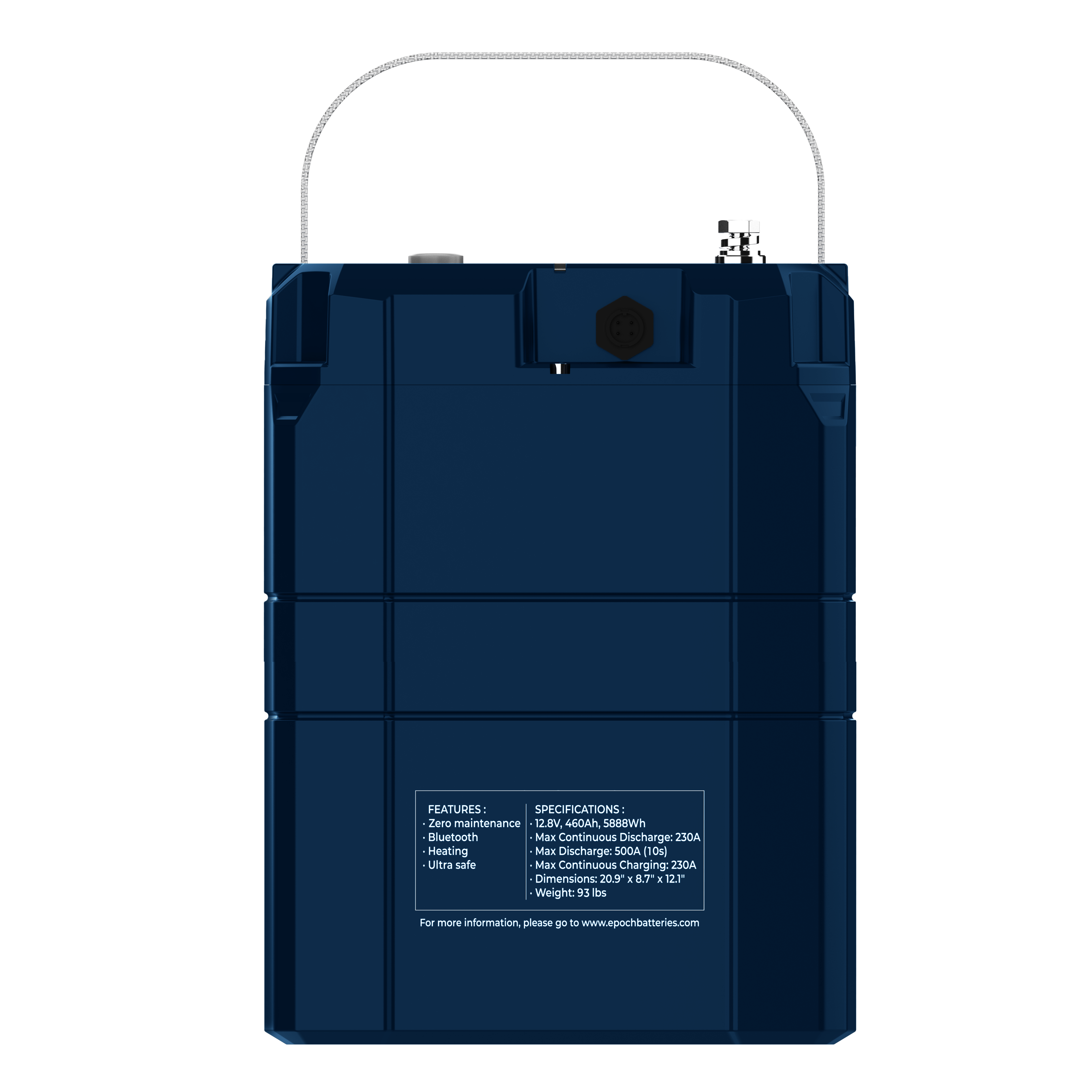 12V 460Ah V2-T Elite LiFePO4 Epoch  Back Side