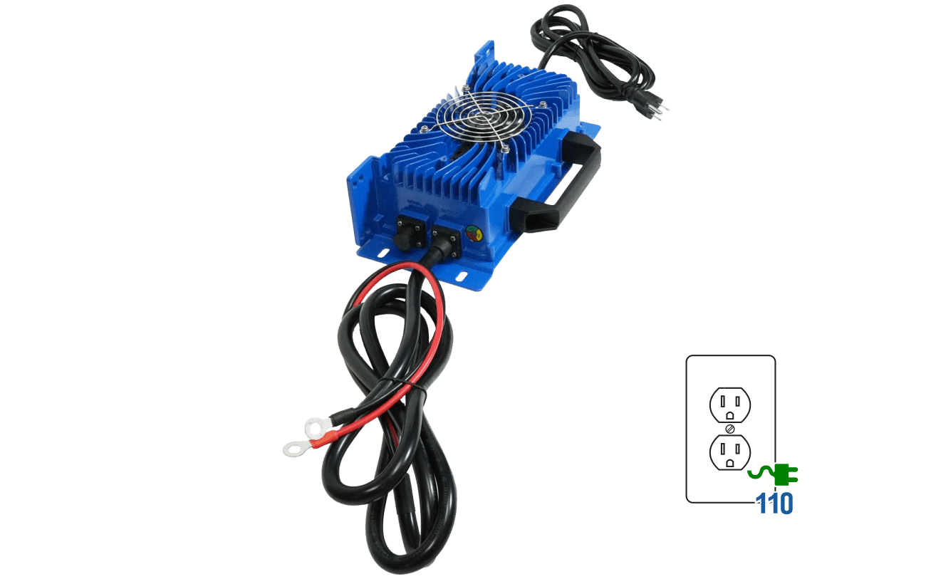36V lithium battery charger Blue 25A 43.2V-DC Ring Terminals