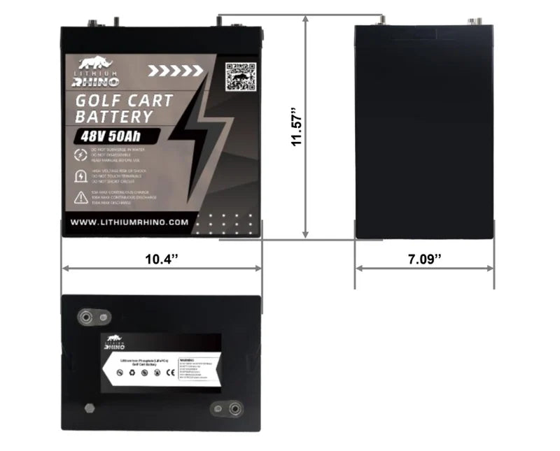 Lithium Rhino 48V 50Ah Golf Cart Battery Conversion Kit