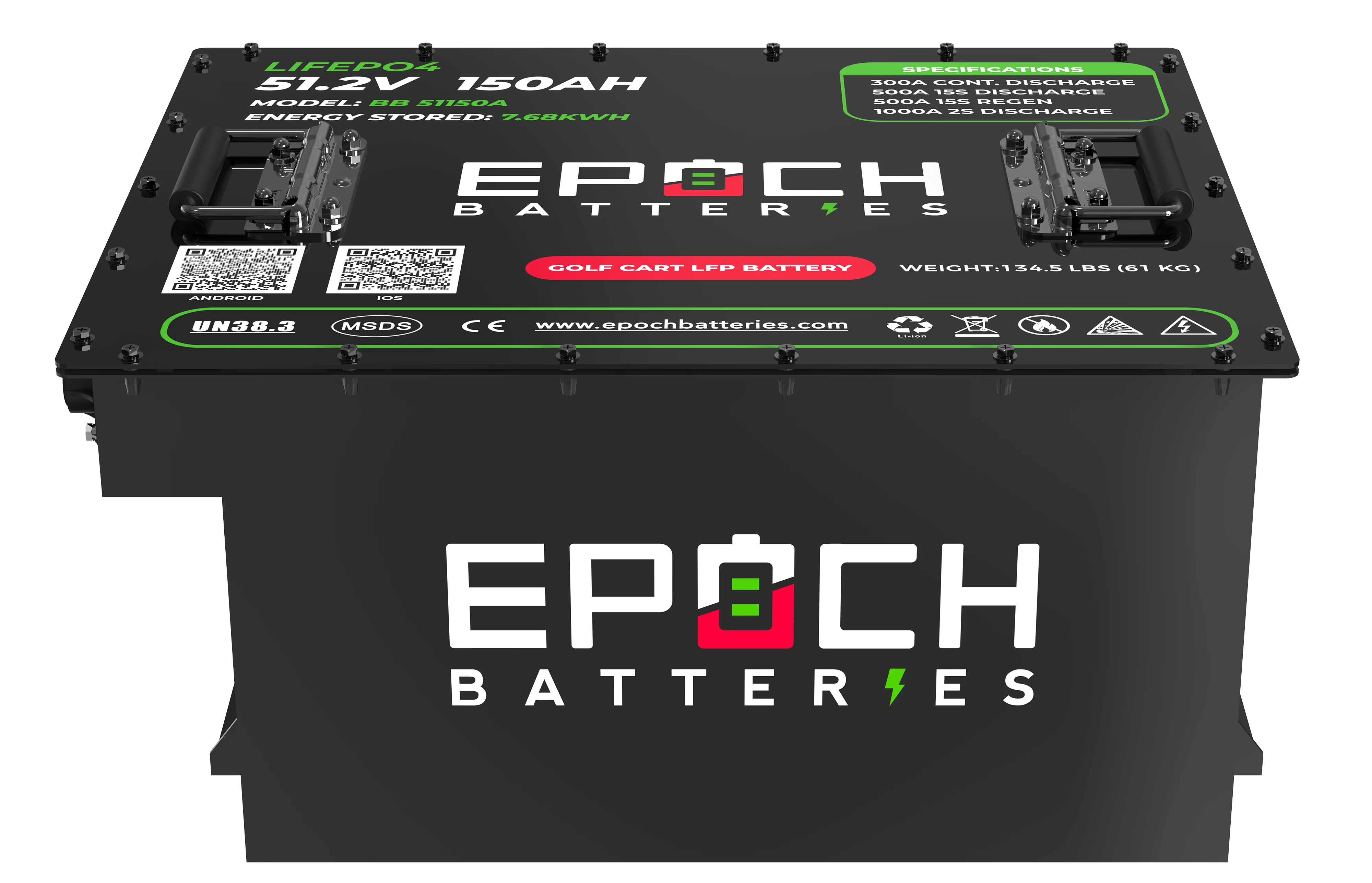 Epoch 48V 150Ah Golf Cart Battery Complete Kit | Club Car, EZGO, Yamaha Compatible