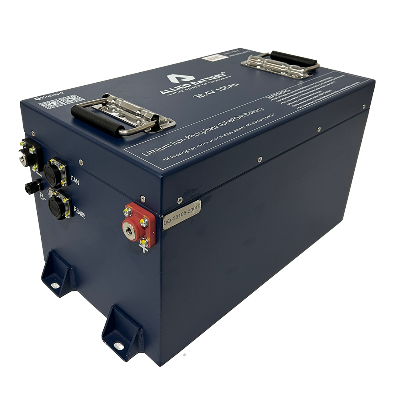 Allied 36V lithium golf cart Battery side view