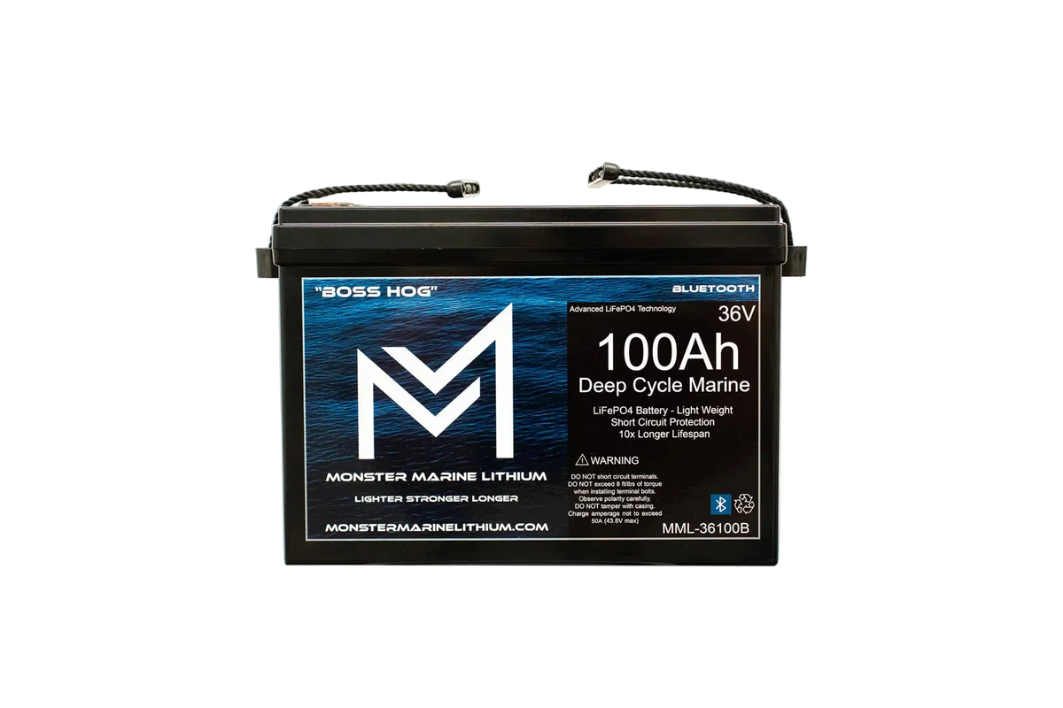 Monster Marine lithium battery on a white background