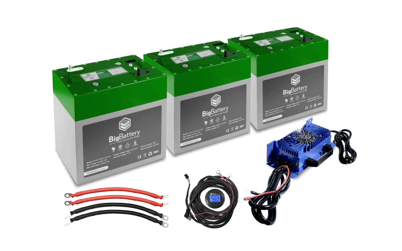 BigBattery 3X EAGLE 2 48V Lithium Golf Cart Battery Kit