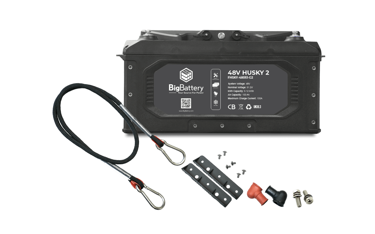 BigBattery 48V 2X HUSKY 2 KIT | Lithium Golf Cart Battery  with Accessories