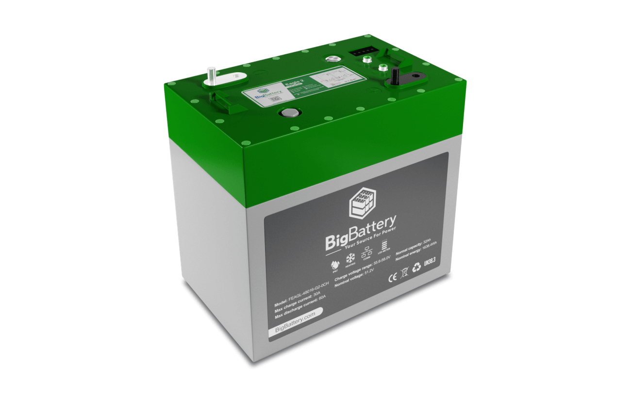 BigBattery 48V Lithium Golf Cart Battery - EAGLE 2 LiFePO4 32Ah Battery