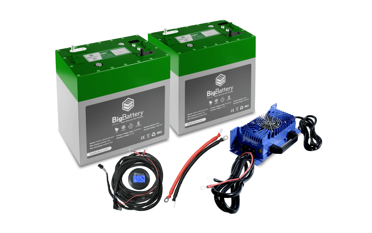 BigBattery 48V Lithium Golf Cart Battery Kit | 2X EAGLE 2