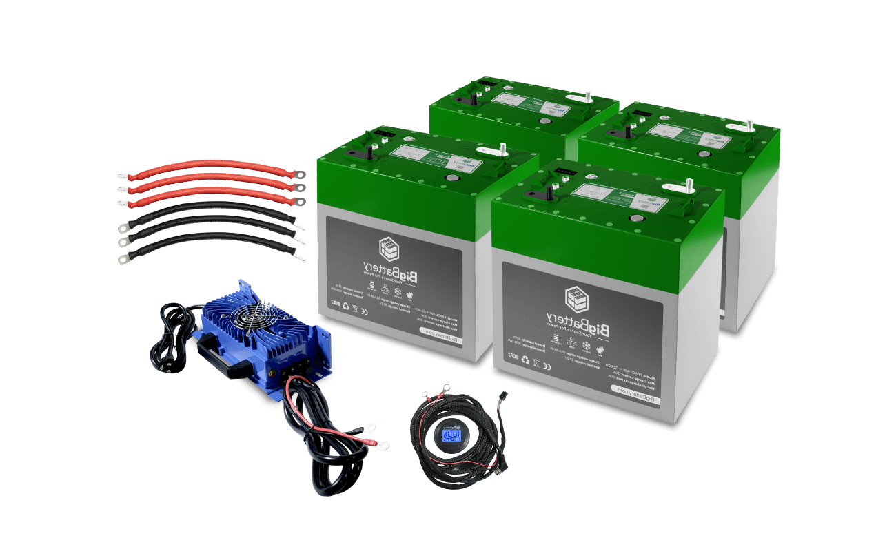 BigBattery_4x_48V_EAGLE_2_Kit_32Ah_LiFePO4_Golf_Cart_Batteries_Front View
