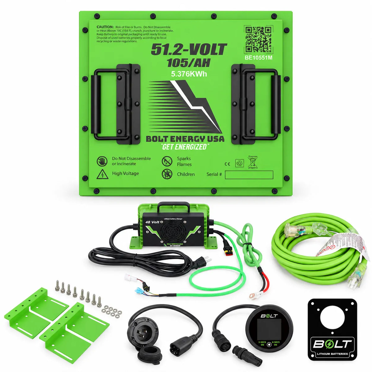 Bolt Energy 48V 105Ah Mini Lithium Golf Cart Battery | Standard Kit | Club Car, EZGO, Yamaha