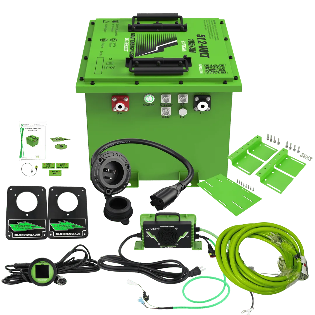 Bolt Energy 48V 105Ah Mini Lithium Golf Cart Battery | Standard Kit | Club Car, EZGO, Yamaha