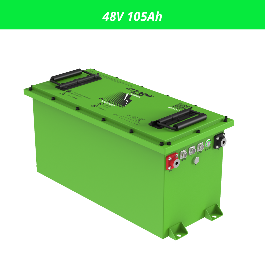 Bolt Energy 48V Lithium Golf Cart Battery Professional Kit - 105AH side view