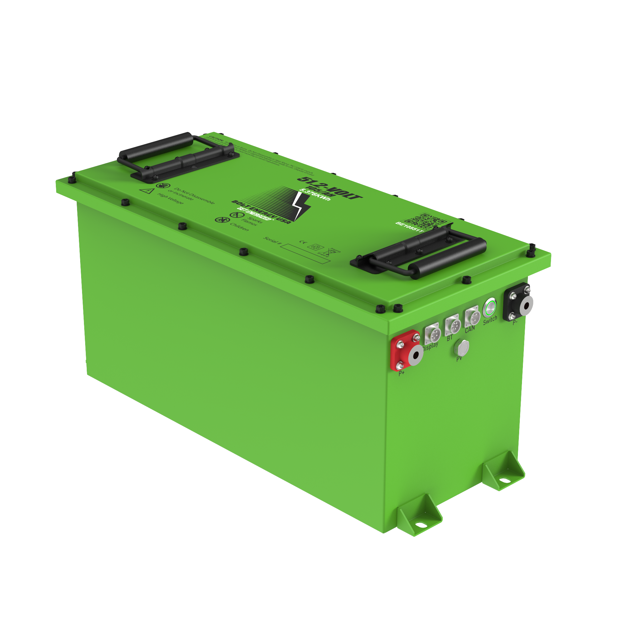 Bolt Energy 48V Lithium Golf Cart Battery Professional Kit - 105AH "THIN" Design