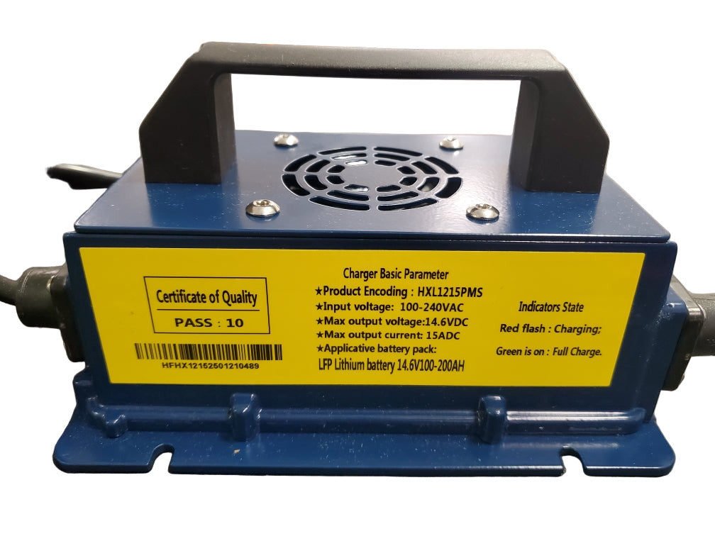 Epoch 12V 15A Lithium Battery Charger | Compact LiFePO4 Charging