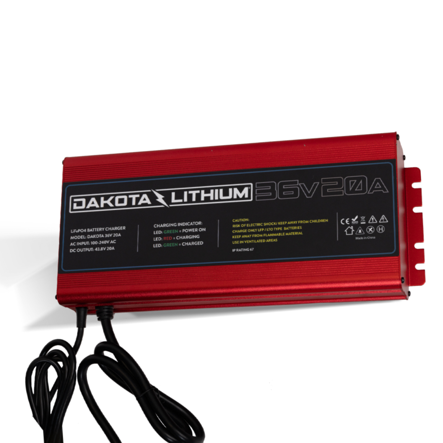 Dakota 36V 20A Fast Waterproof LiFePO4 Battery Charger