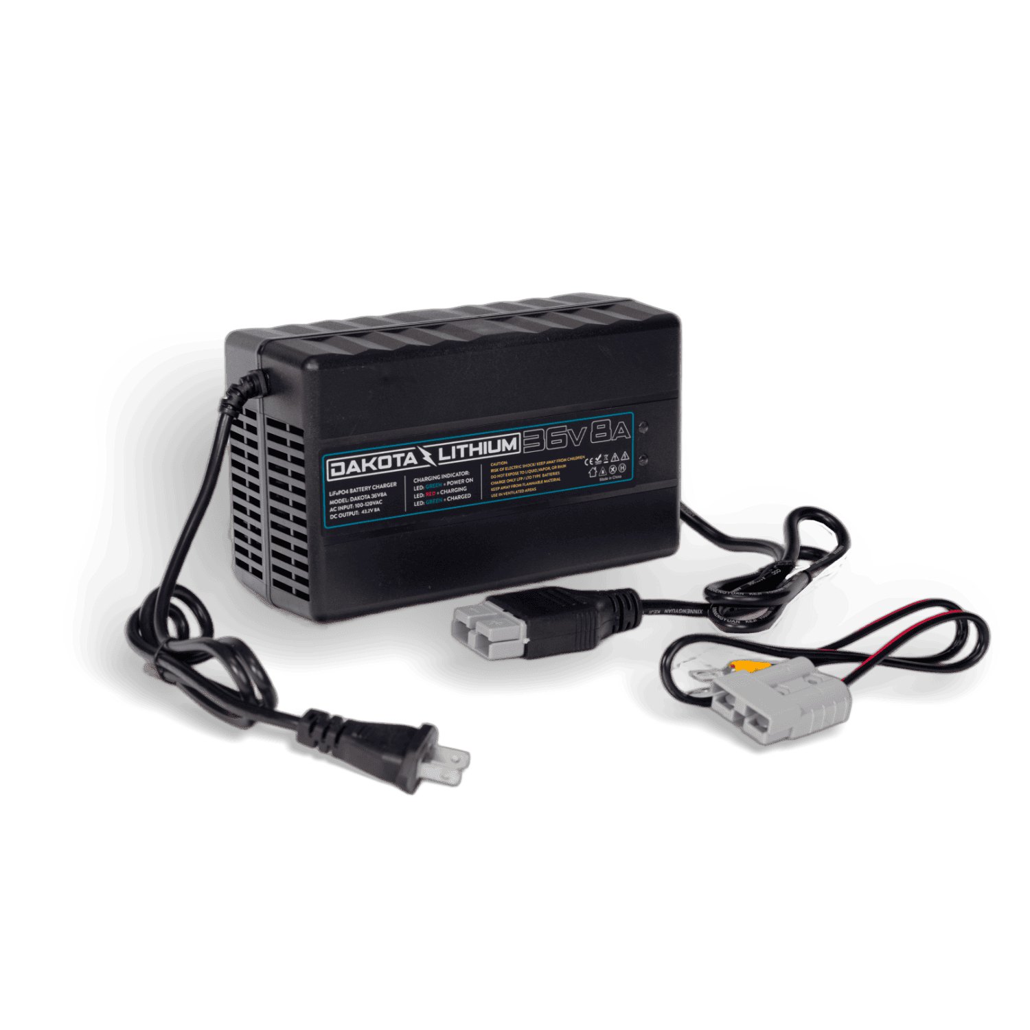 Dakota-Lithium-Battery-36V-8A-LiFePO4-Charger Front Side