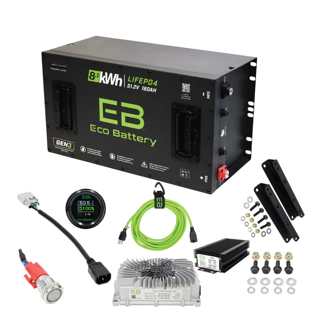 Eco Battery 48V 160Ah Gen3 | Club Car Lithium Conversion Kit Bundle