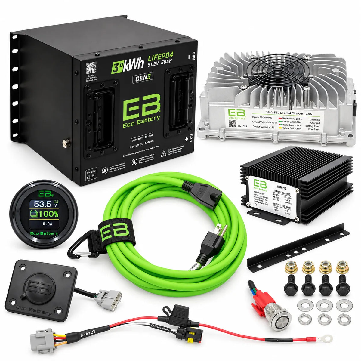 Eco Battery EZGO TXT ELiTE Lithium Replacement Kit | 48V Samsung Gen1 & Gen2