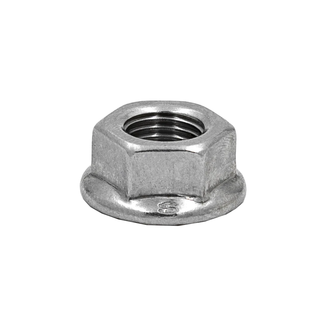 Metal hex nut on a white background
