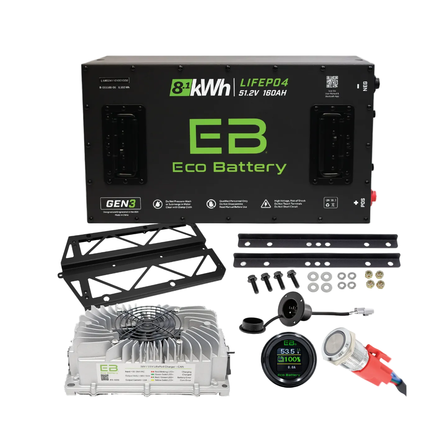EcoBattery 51V 160AH Battery Bundle / Polaris Ranger EV