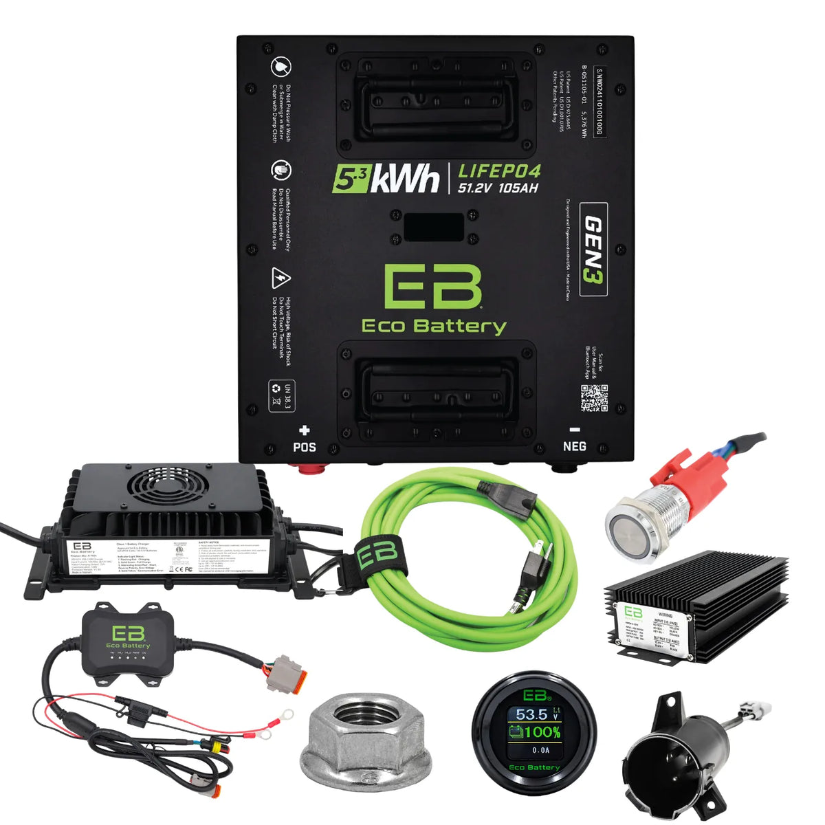 Eco Battery 48V/51V Club Car Factory Lithium Replacement Kit - Tempo, Onward & Precedent