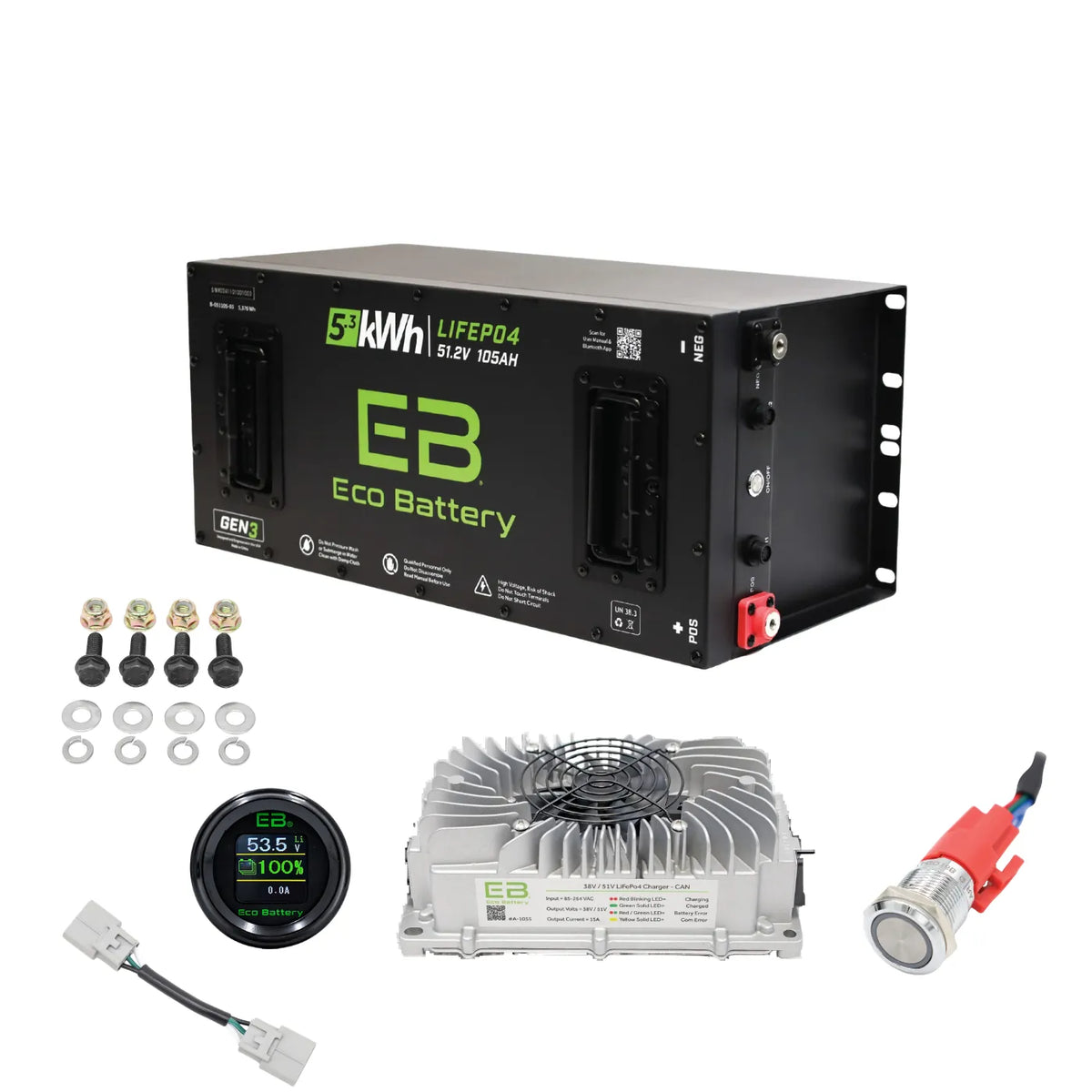 Eco Battery 48V Lithium Battery Bundles for Evolution Golf Carts | 51V