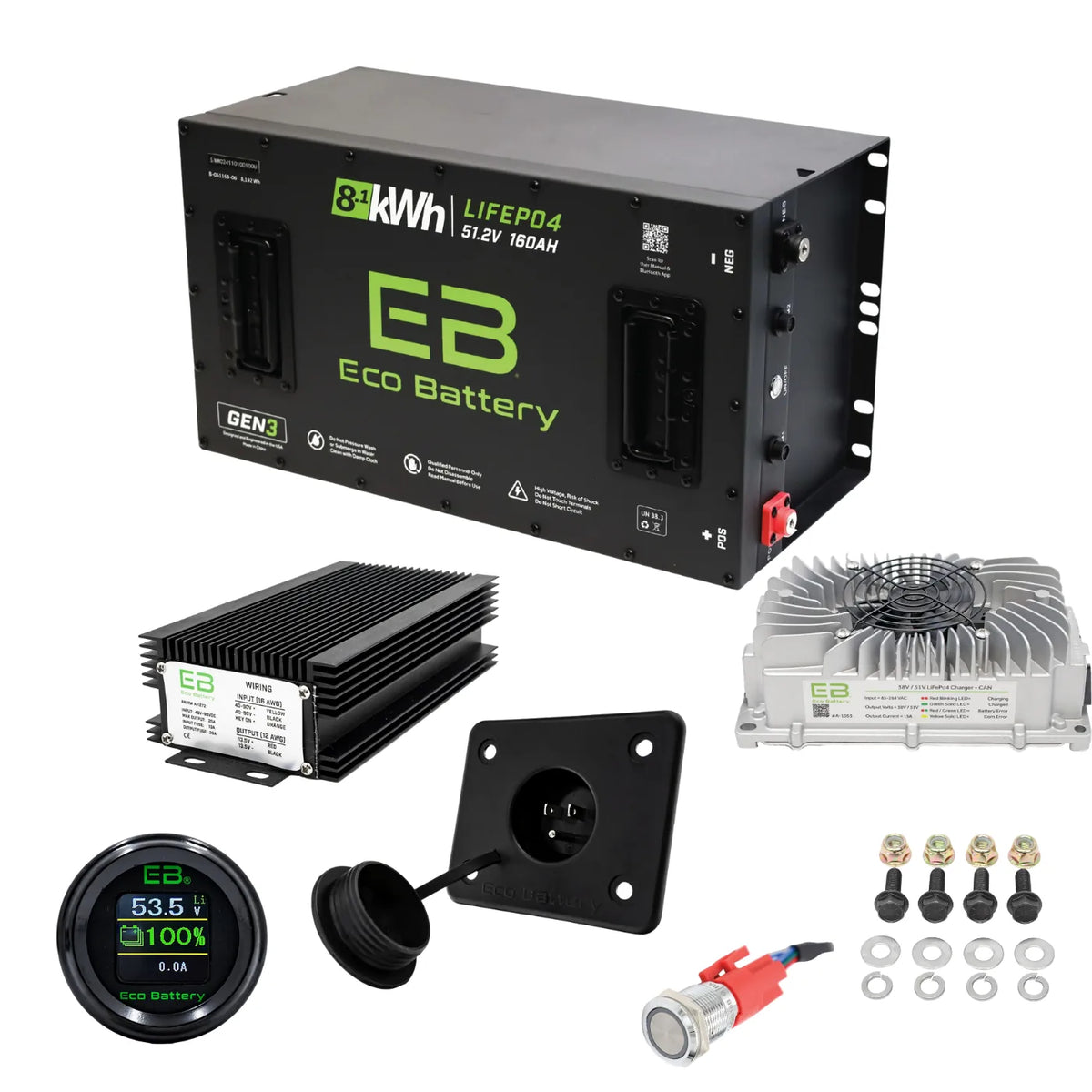Eco Battery 48V Universal Golf Cart Lithium Conversion Bundle - Fits All Carts