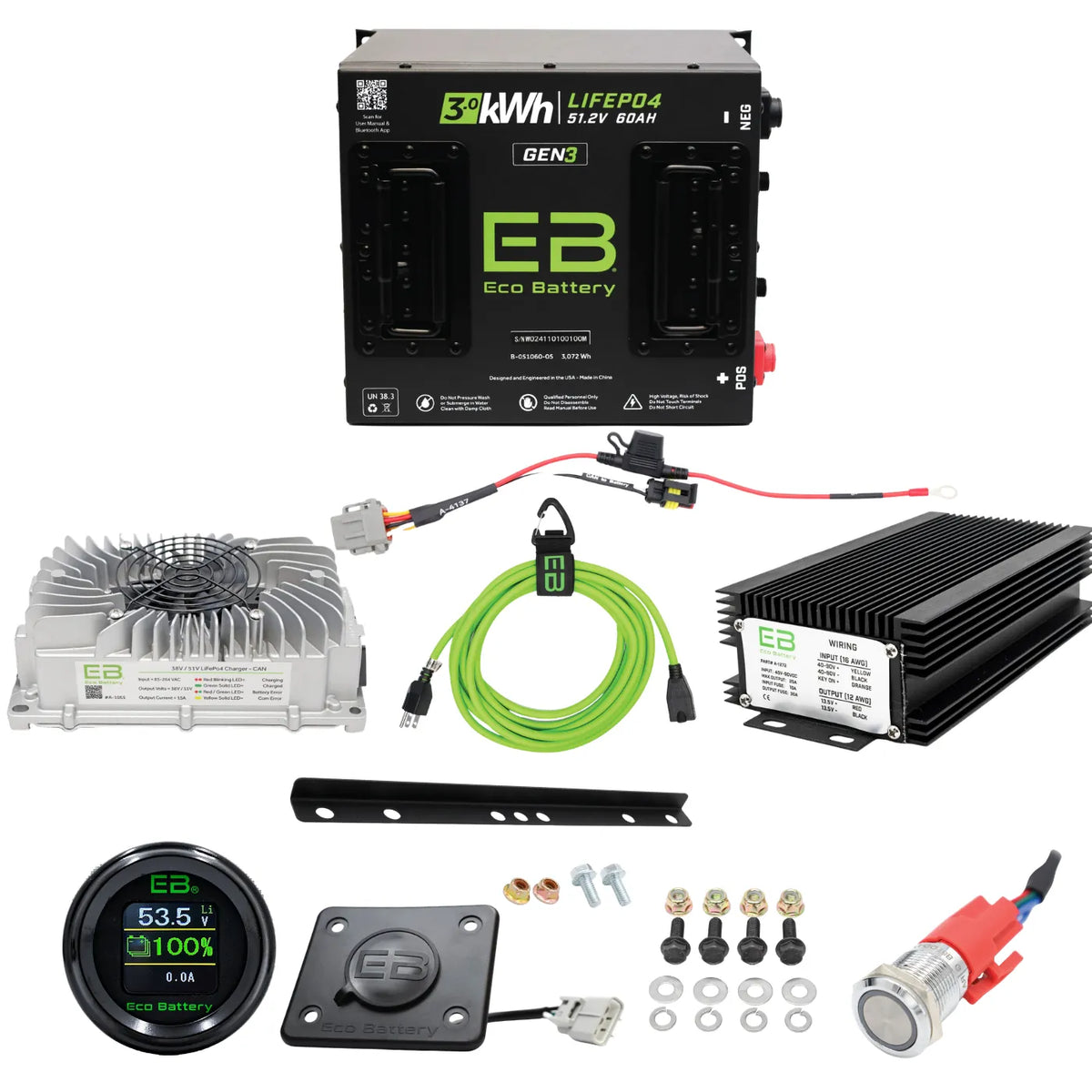 Eco Battery EZGO TXT ELiTE Lithium Replacement Kit | 48V Samsung Gen1 & Gen2