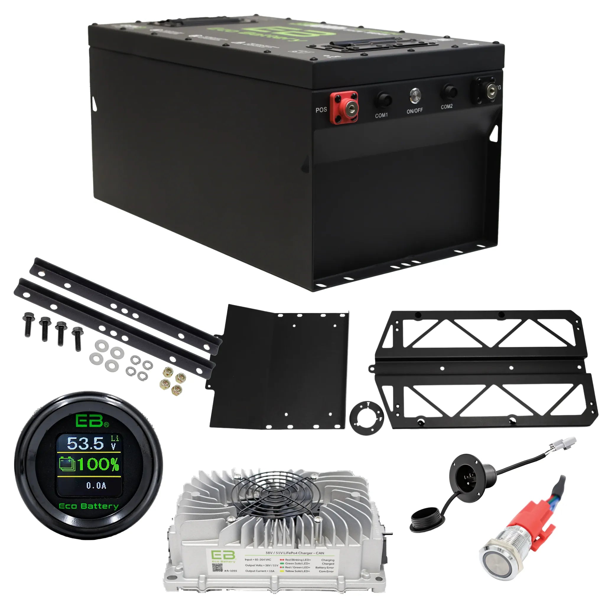 Eco Battery GEN3 51.2V LiFePO4 Lithium Kit for Polaris Ranger EV 2010-2021