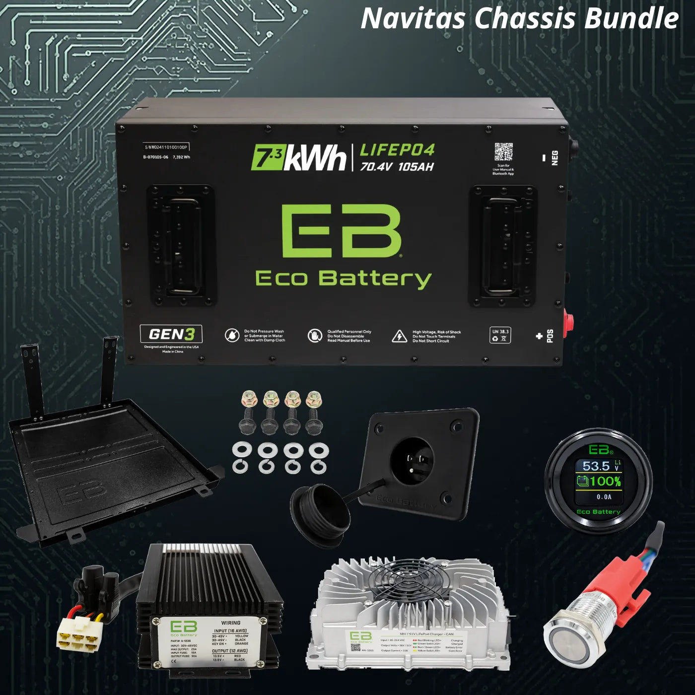 Eco Battery 72V 105Ah Bundle for Navitas Chassis