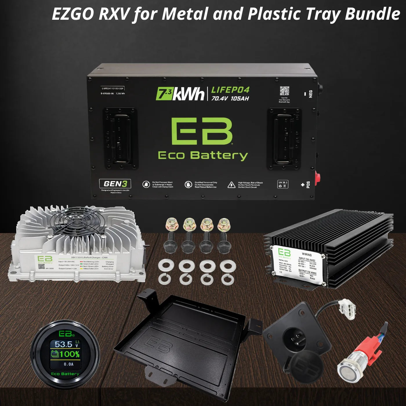 Eco Battery 72V for EZGO RXV Bundle