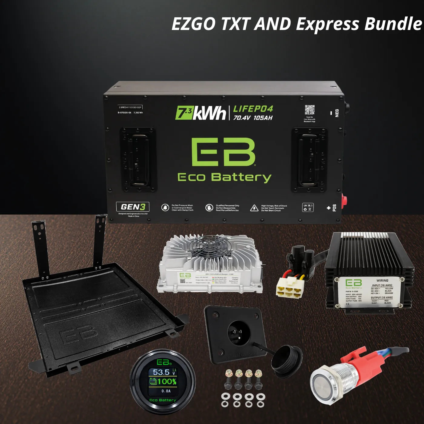 Ec Battery 72V for EZGO TXT and Express Bundle