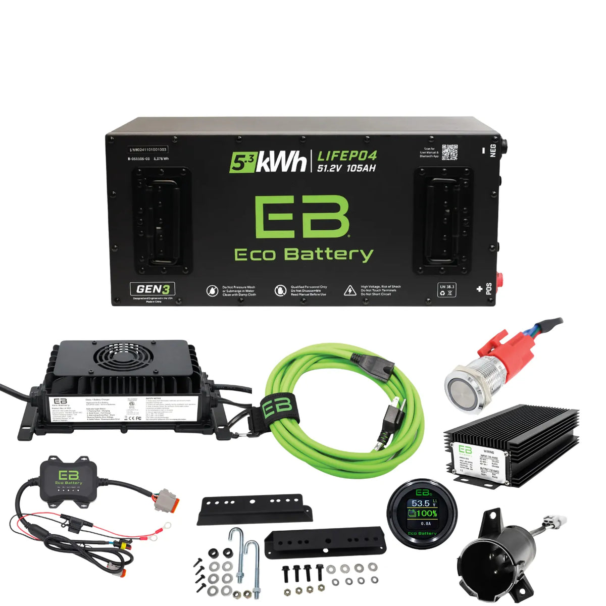 Eco Battery 48V/51V Club Car Factory Lithium Replacement Kit - Tempo, Onward & Precedent