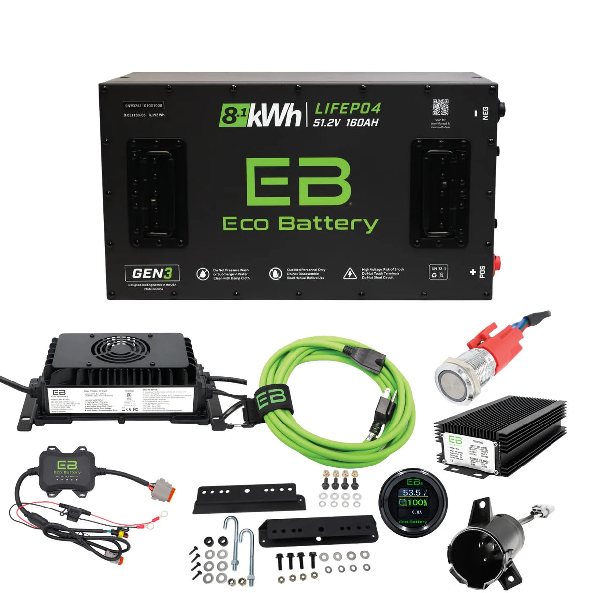 Eco Battery 48V/51V Club Car Factory Lithium Replacement Kit - Tempo, Onward & Precedent