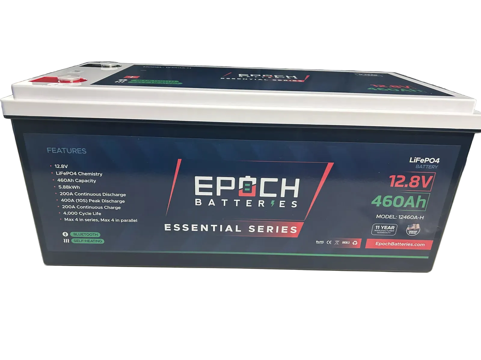 Epoch 12V 460Ah LiFePO4 Battery | Bluetooth Heated RV Marine | Essential Series